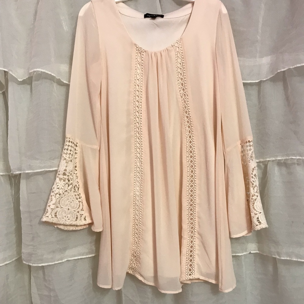 flowy long-sleeved mini dress